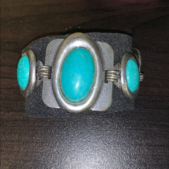 Silver and turquoise Marie Osmond bracelet - Picture 1 of 4